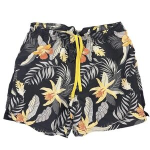 Tommy Bahama Swim Trunks Mens XL Black Tropical Floral Relax Board Shorts Mesh